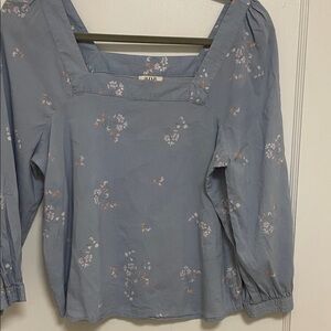 a.n.a Blue Floral Blouse